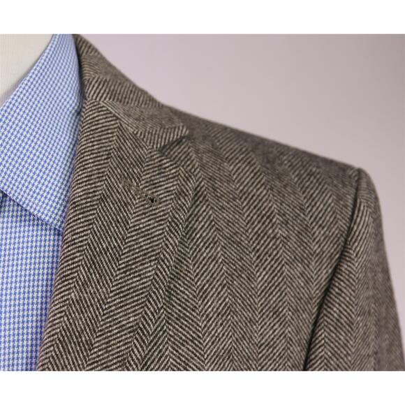 Drykorn Brown Herringbone Wool Fleece 2-Btn Blazer Jacket 40R - Picture 4 of 10